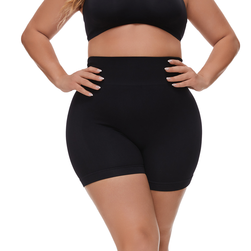 Pilates Yoga Outfit - กางเกงขาสั้นเข้ารูปไร้รอยต่อสำหรับผู้หญิงขนาดใหญ่พิเศษกางเกงรัดรูปยกเอวสูงกางเกงเลกกิ้งเพื่อความปลอดภัยกางเกงโยคะ