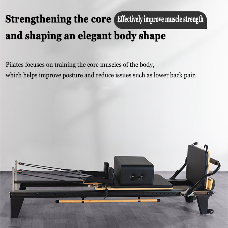Pilates Yoga Equipment - อุปกรณ์ออกกำลังกายปรับแต่งได้สำหรับสตูดิโอโยคะ, เตียงเลื่อนแบบแบน, เตียงพิลาทิสแบบรางเต็มตัวทำจากอลูมิเนียมอัลลอย