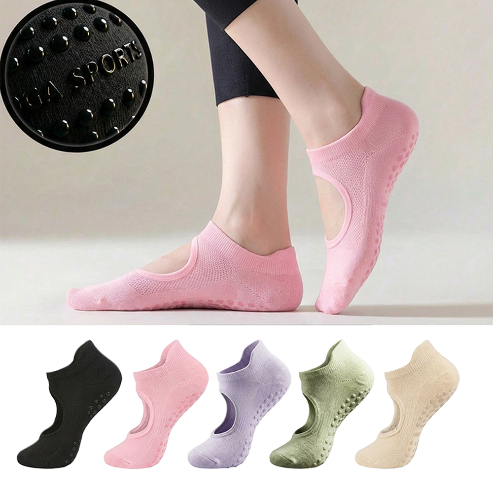 Pilates Yoga Sport - 2/12PC ถุงเท้าพิลาทิสแบบไม่มีส้นกันลื่นสำหรับออกกำลังกายผ้าฝ้ายผู้หญิงกีฬาโยคะถุงเท้าบัลเล่ต์เต้นรำรองเท้าแตะเท้าเปล่าถุงเท้าออกกำลังกายสำหรับยิม