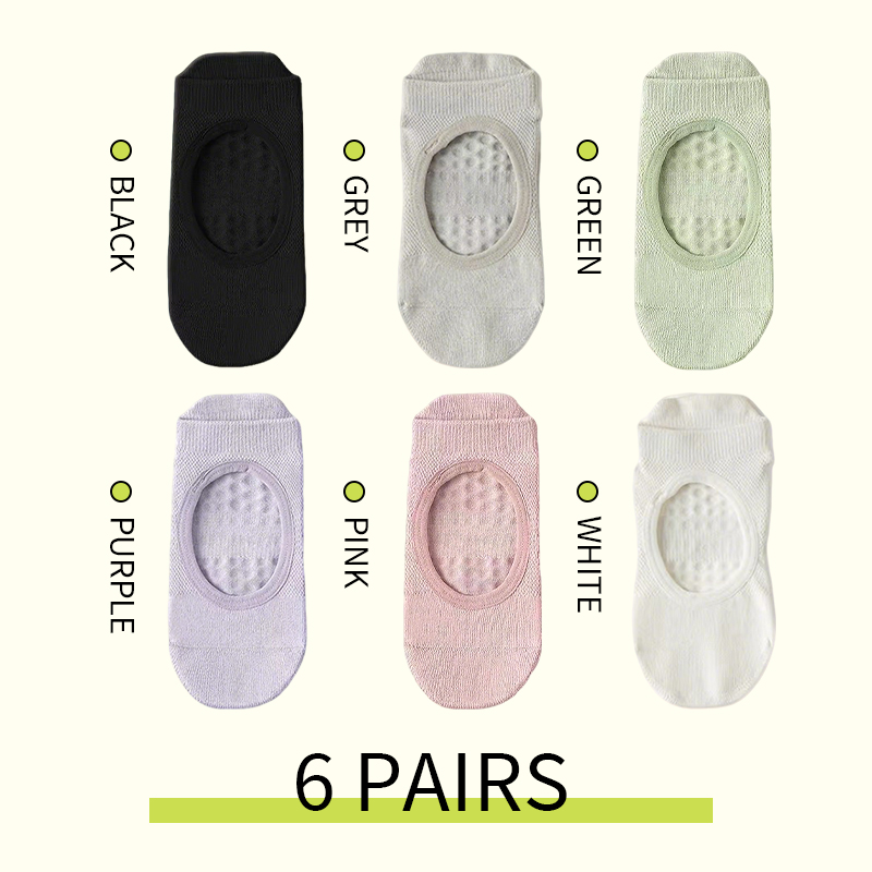 2/12PC ถุงเท้าพิลาทิสแบบไม่มีส - Pilates Yoga Sport บทวิจารณ์และราคา