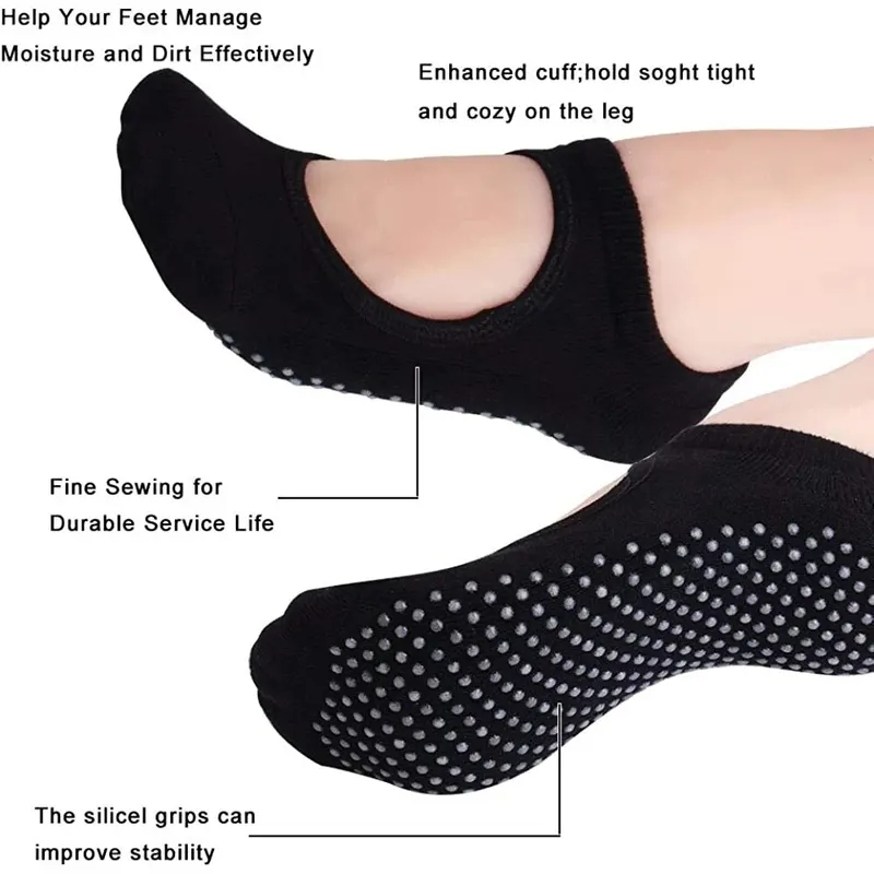 ถุงเท้าโยคะแบบไม่มีส้นกันลื่น  - Pilates Yoga Sport บทวิจารณ์และราคา