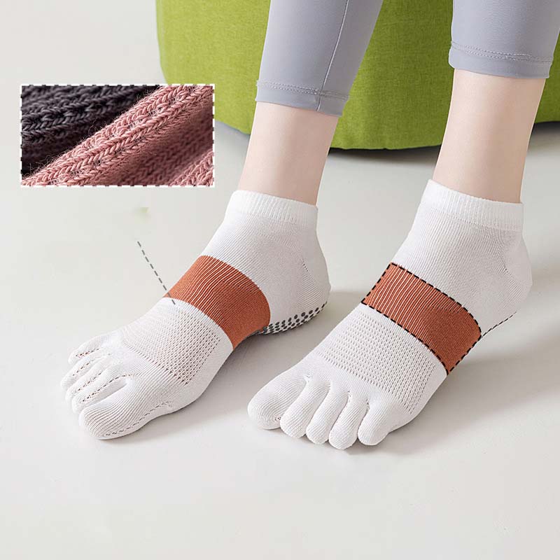 ถุงเท้าโยคะแบบแยกนิ้วเท้าสำหรั - Pilates Yoga Sport บทวิจารณ์และราคา